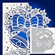 Christmas Bow Bell Edge Metal Die Cuts,Merry Christmas Bowtie Snowflower Card Cutting Dies Cut Stencils DIY Scrapbooking Album Decorative Embossing Paper Dies Festival Card Making