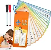 Multiplication Flash Cards | 15X Division Practice Flash Cards - Home Multiplication Learning Aids Cards with Dry Erase Pens Learn Manipulatives, Games & Chart