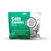 Whitman Dime Capsules -10 count -Fits Bust, Seated, Barber, Mercury, Roosevelt