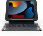 Dexnor for iPad 9th Generation Keyboard Case Floating Cantilever Magnetic Stand Multi-Touch Trackpad Backlit Pencil Holder Magic Style Keyboard for iPad 9th/8th/7th Gen 10.2", Black