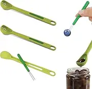 JLEivvi 3 PCS Pickle Forks Multifunctional Olive Spoon Pickle Grabber Pickle Picker Pickle Strainer Spoon Plastic Pickle Pick Jar Spoon and Fork Set for Kitchen
