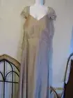 Jade nwt sz 14 gown taupe flowing sheer over slip tailored bodice beads sequins