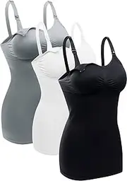[BRLIDO] Womens Nursing Tank Tops Built in Bra for Breastfeeding Maternity Camisole Brasieres