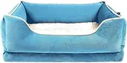 Large Dog Sofa Bed, Comfortable Sofa Style Pet Bed Great for Cats & Dogs with Removable Washable Cover (Small, Medium & Large)/Blue (Size : 90x68x20cm)