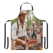 BBQ PIT MASTER Apron, 5-Color Straps (AOP) (op #2)