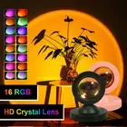 Sunset Light Lamp With Remote Control LED Rgb Usb Projector Lampu Aesthetic