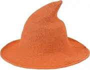 Witch Hat Foldable Knitted Witch Hats for Women Halloween Wizard Hat for Cosplay Costume