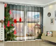 3D Window Ornaments Tree G726 Christmas Window Photo Curtain Fabric Quality Amy