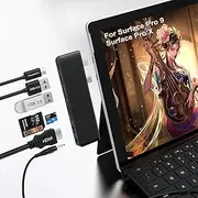 Surface Pro 9 Hub Docking Station Adapter - with 4K HDMI, USB C Thunderbolt 4 (8K Video+40G Data+100W PD), 2 USB3.0 Port, SD/TF Card Reader, 3.5mm Audio, for Microsoft Surface Pro 9