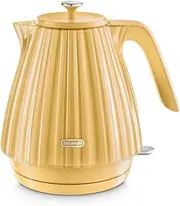 [De'Longhi] Ballerina Kettle KBD2001Y, 1.7L Capacity, 360-Degree Swivel Base, Water Level Indicator, Cord Storage, Gold Yellow