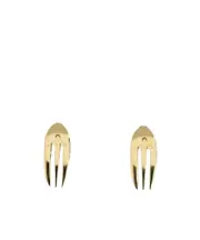 Reassembled Cutlery clip-on earrings One size Yellow