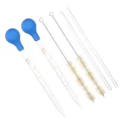 Graduated Pipettes, 2 Pack 10ml Glass Pipette with Bulb 2 Brushes and Rods