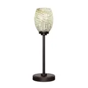 Unbranded Table Accent Lamp 17.75" Dark Granite W/ Natural Fusion Glass Shade