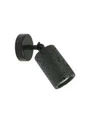 Traviato 1 Light Spot Light in Lava Stone with Black Details