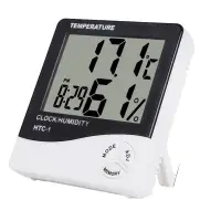 在飛比找蝦皮購物優惠-HTC-1高精度室內電子溫溼度計家用溫度計溼度計定時鬧鐘氣象