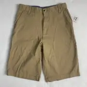 Wonder Nation Boys Size 14 Flat Front Shorts Beige Adjustable Waist
