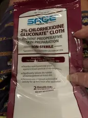 SAGE 2% Chlorhexidine Gluconate Cloth PATIENT PreOp SKIN Prep 2 CLOTHS 9707