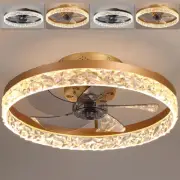 20'' Modern LED Ceiling Fan w/ Light Remote&APP Control Bedroom Ceiling Lamp Fan