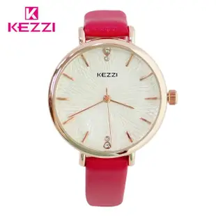 【KEZZI】珂紫 K-1672 優雅綻放花紋玫金水鑽手錶