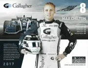 SIGNED 2017 MAX CHILTON "GALLAGHER" #8 VERIZON INDY CAR POSTCARD HANDOUT