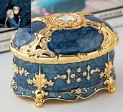 BLUE TIN ALLOY VINTAGE MUSIC BOX : HOWLS MOVING CASTLE