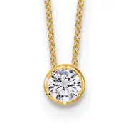 14k Yellow Gold 1/2 Ct. Lab Grown Diamond VS/SI+ G+ Round 18 inch Solitaire Slide Necklace