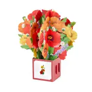 Surprise Pop-Up Balloons Greeting Card with Envelope - Flowers for Yo