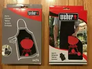 NEW-Weber Apron Black with Red Kettle BBQ Grill with,Towel Loop, Large Pocket