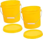 Yardenfun 2pcs Portable Plastic Water Bucket with Lid Multipurpose Sealed Storage Container for Home Use Lightweight and Durable Capacity