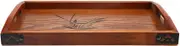 Joyzan Wooden Serving Tray, Wood Serving Platter Rectangular Decorative Tray with Cutout Handle Plate for Food Breakfast in Bed Lunch Dinner Appetizers Drink Coffee Table BBQ Party Restaurant Supplies