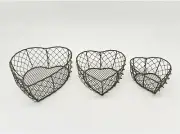 Heart Shaped Metal Wire Nesting Baskets Vintage Style Storage Baskets. Rusty