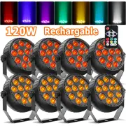 Par Light 12LED RGB Built-in-Battery Strobe Stage Club Bar Party Disco Lighting