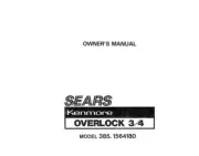 Owner’s Manual Instructions Sears Kenmore Serger Overlock 3/4 Model 385.156180