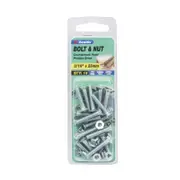 Zenith 3/16" x 25mm Zinc Plated Countersunk Bolt And Nut - 18 Pack