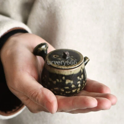 Mini Side Handle Pot Chinese Fingertip Teapot Handmade Tea Brewing Small Kettle