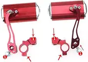 TOGEVAL 360° Bike Rear View Mirror Pair Red Rotatable Compact Wide Angle Handlebar Mirrors for Safety