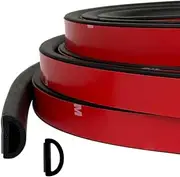 Tintvent D Shape EPDM Foam Rubber Seal with Tape, Self-Adhesive Rubber Weather Stripping for Boat, Auto, RV, Marine, Garage Doors/Window and More, W:0.75"; H:0.375"; L:26Feet
