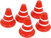 Kisangel 1 Set 5pcs Wooden Cone Cones for Mini Traffic Cones for Table Stop Sign Roadblock Traffic Sign Road Signs Road Barrier Traffic Cone Roadblocks Red