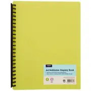 JB Rec A4 Refillable Display Book 20 Pockets Yellow