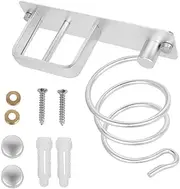 Hair Dryer Holder Wall Mounted Hair Dryer Rack Hair Care & Styling Tool Organizer Bedroom Bathroom Storage Basket for Hair Dryer, Flat Iron, Curling Wand, Hair Straightener, Brush(Silver)