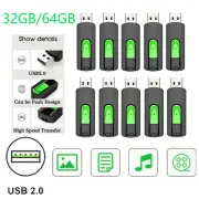 Green USB Flash Drive Memory Stick Thumb Drive U Disk 1/5/10Pack Bulk 32GB 64GB