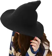 Foldable Wool Knit Witch Hat - Felt Material