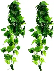 GANAZONO 2Pcs Artificial Reptile Vines Lifelike Terrarium Decor for Snakes Lizards Geckos Snake Tank Accessories for Enhancing Reptile Habitat and Security