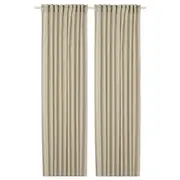 DYTÅG curtains, 1 pair, linen/with heading tape, 145x250 cm