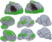 Milisten 8pcs Lifelike Resin Miniature Stones for Micro Landscape Artificial Garden Decor Fairy Garden Ornaments Terrarium Accessories