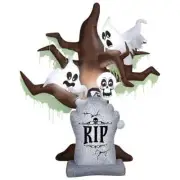 8 Ft. Tombstone with Haunted Ghost Tree ShortCircuit™Airblown® Blowup Inflatable