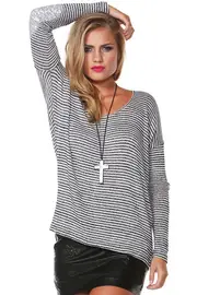 Outsider Slouch Stripe Top--SS-5800
