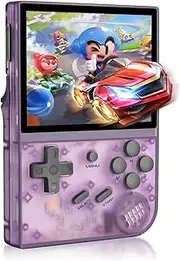 Mengtech RG35XX Handheld Game Console Retro Games Consoles with 3.5 Inch IPS Screen 64G TF Card 5474 Classic Games 2100mAh Support Linux, HDMI and TV Output(Purple)