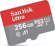 SanDisk 256GB Ultra microSDXC UHS-I Memory Card with Adapter - 100MB/s, C10, U1, Full HD, A1, Micro SD Card - SDSQUAR-256G-GN6MA