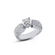 4.50ct E VS2 Round Cut Earth Mined Certified Diamonds White Gold Side Stone Ring